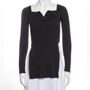 Bevza square neckline top sweater XS